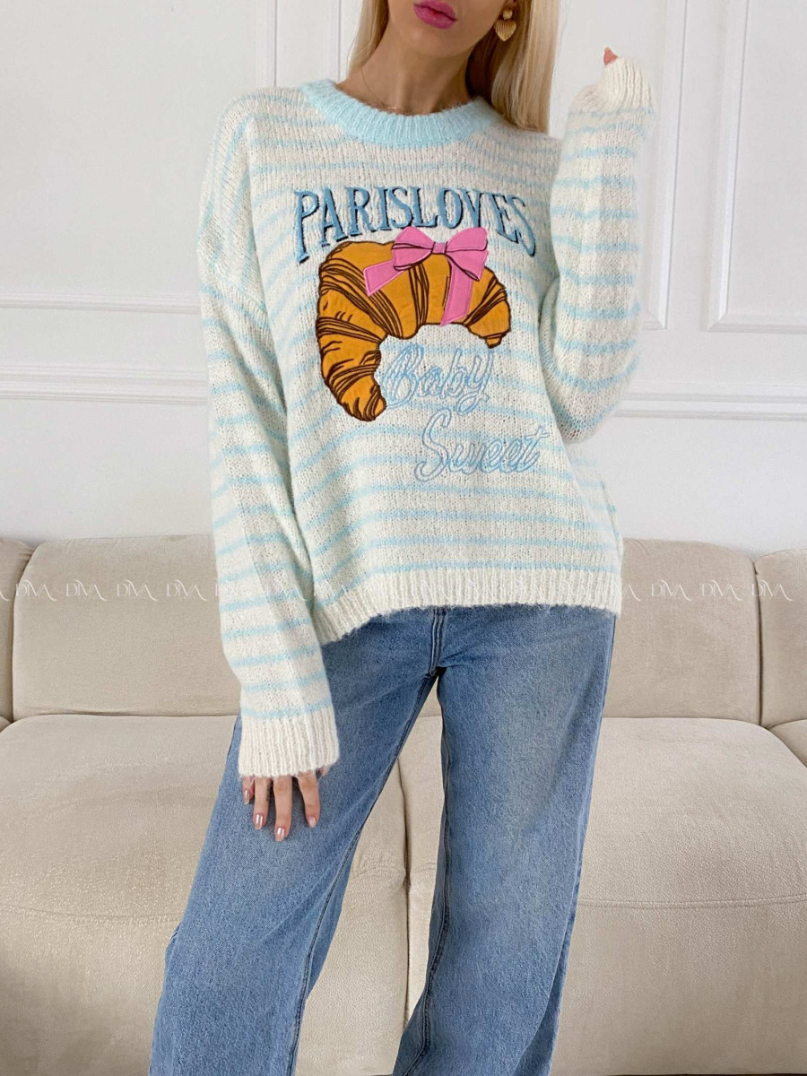 Sveter croissant baby modrý AB 7