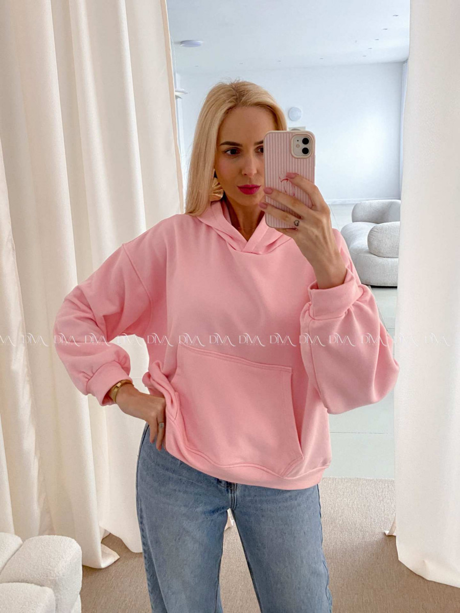 Oversize bavlnená mikina fruit pink AB 24