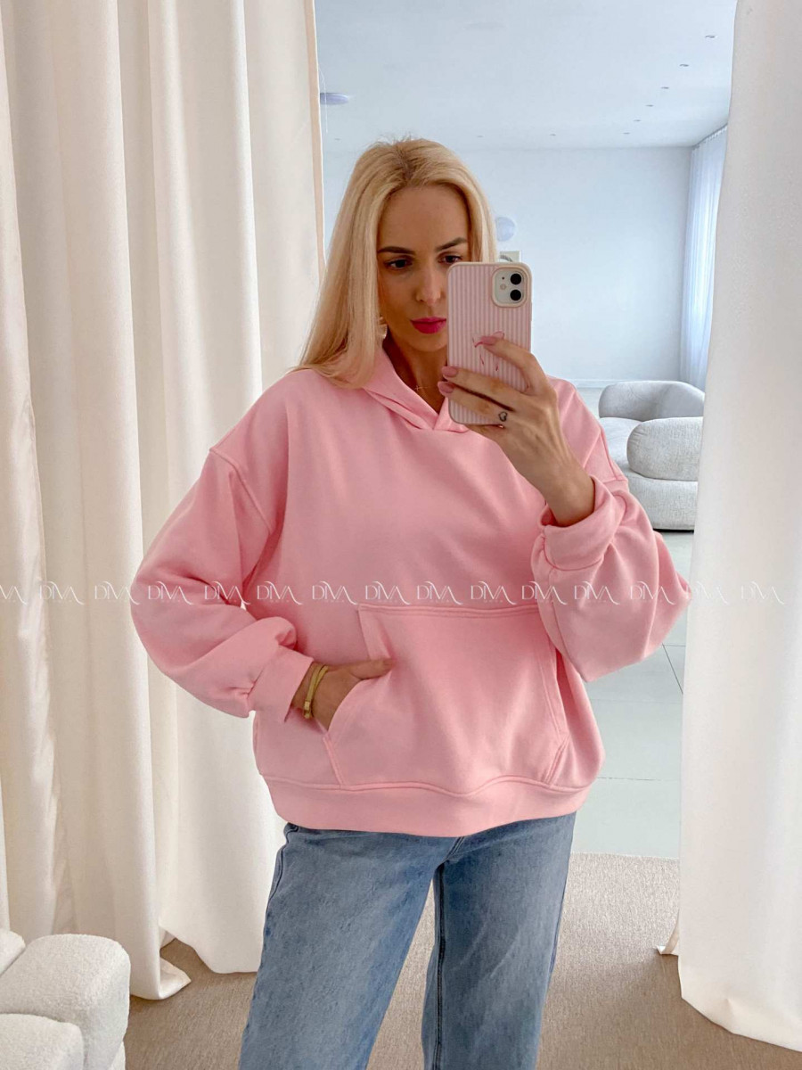 Oversize bavlnená mikina fruit pink AB 24