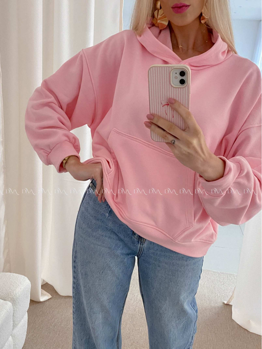 Oversize bavlnená mikina fruit pink AB 24
