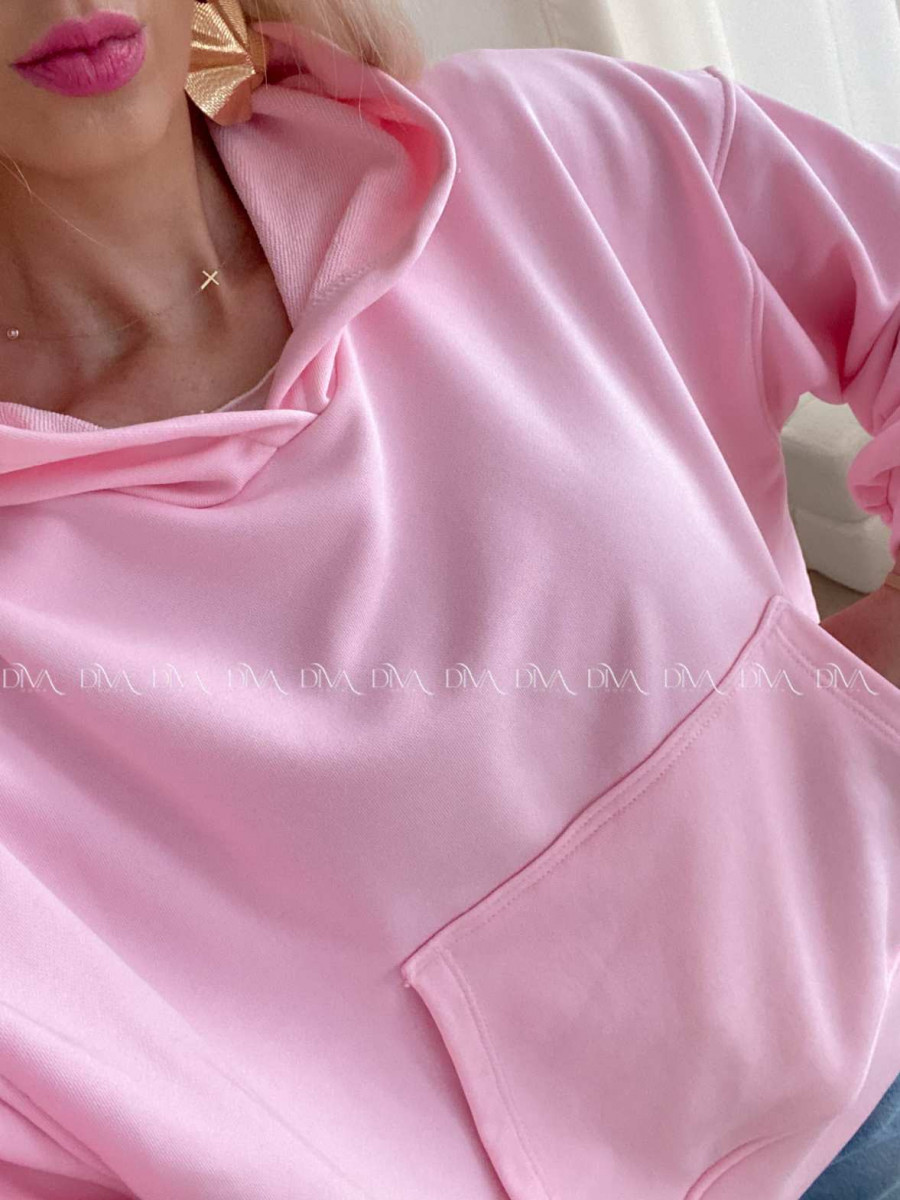 Oversize bavlnená mikina fruit pink AB 24