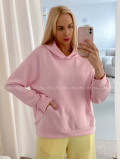 Oversize hladká mikina baby pink AB 25