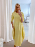 Športové maxi šaty v hruškovom strihu žlté AB 16