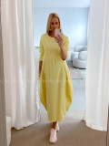 Športové maxi šaty v hruškovom strihu žlté AB 16