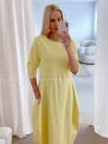 Športové maxi šaty v hruškovom strihu žlté AB 16