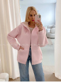 Hrubšia mikina na zips soft pink AB 15