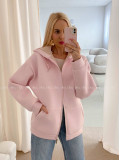 Hrubšia mikina na zips soft pink AB 15