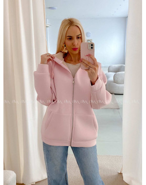 Hrubšia mikina na zips soft pink AB 15