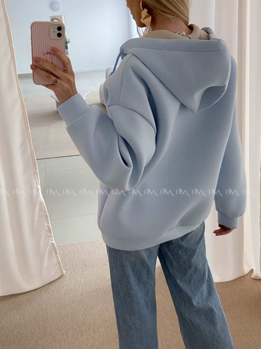 Hrubšia mikina na zips baby modrá AB 15