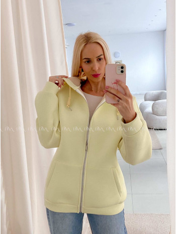 Hrubšia mikina na zips butter yellow AB 15 Hrubšia mikina na zips butter yellow AB 15