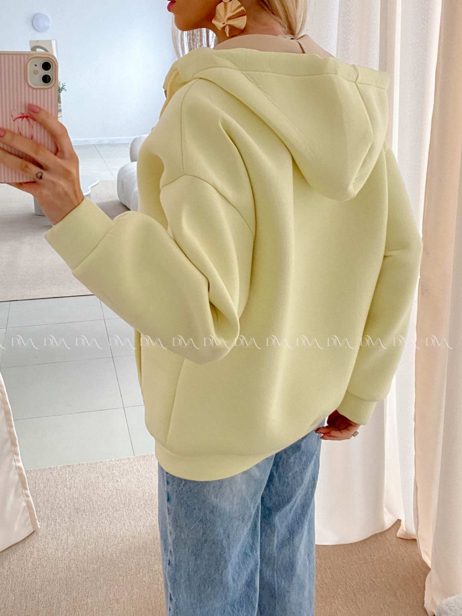 Hrubšia mikina na zips butter yellow AB 15