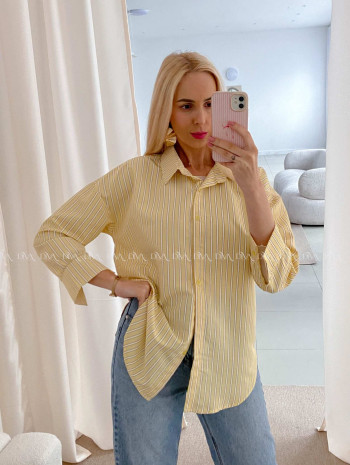 Pruhovaná ľahká košeľa žltá AB 17