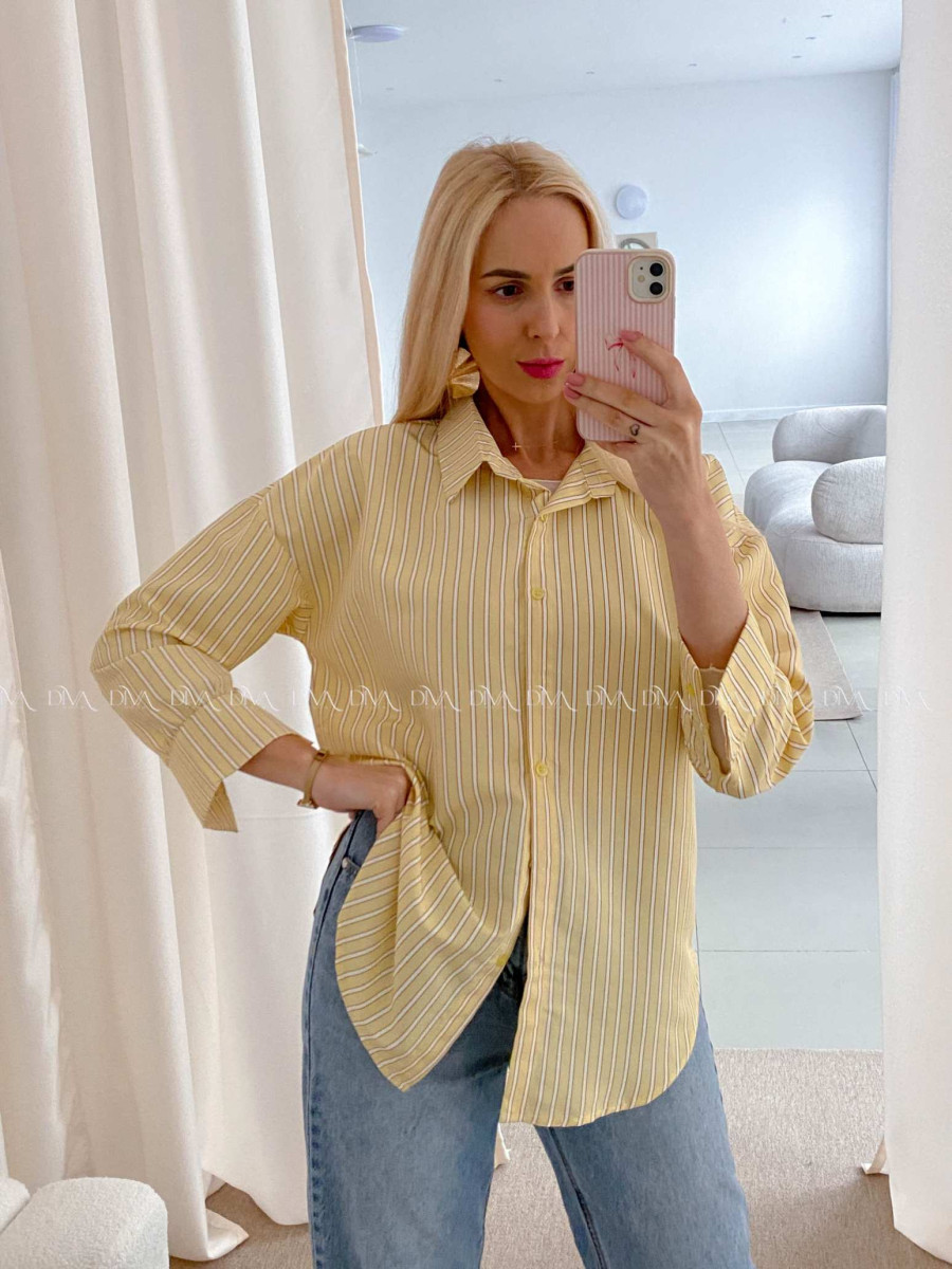 Pruhovaná ľahká košeľa žltá AB 17