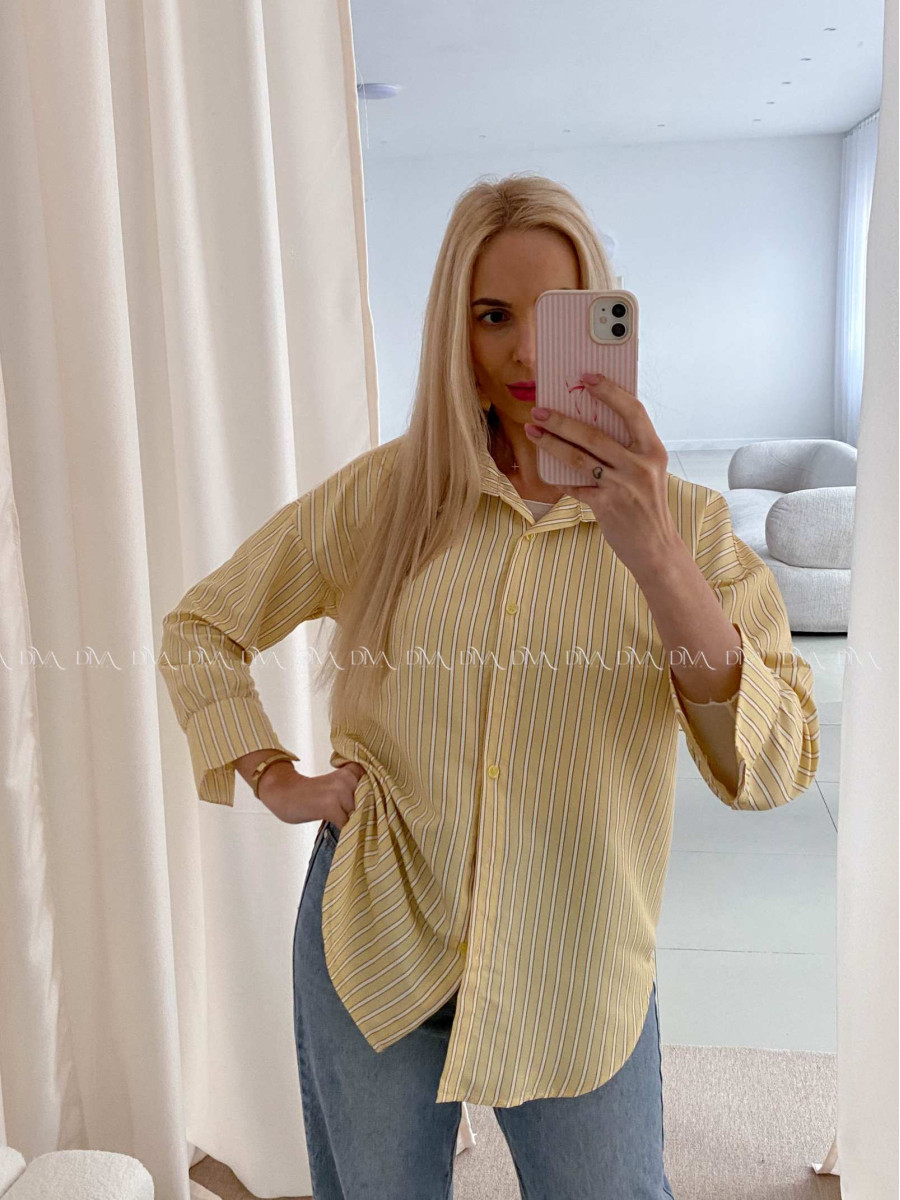 Pruhovaná ľahká košeľa žltá AB 17