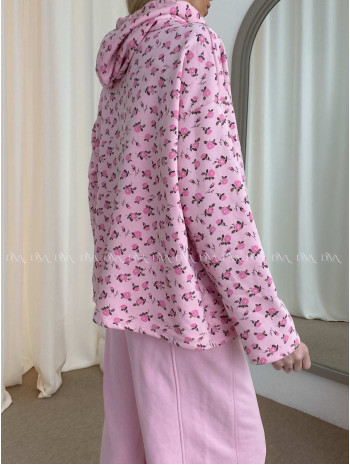 Bavlnená mikina flowers s nášivkou ružová AB 57