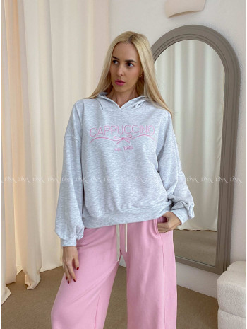 Bavlnená mikina cappuccino sivá AB 58