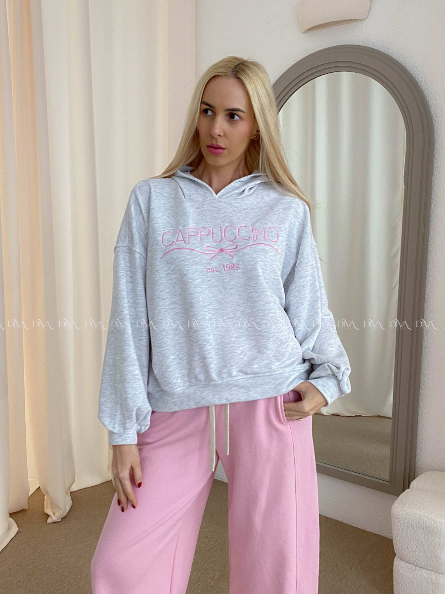 Bavlnená mikina cappuccino sivá AB 58