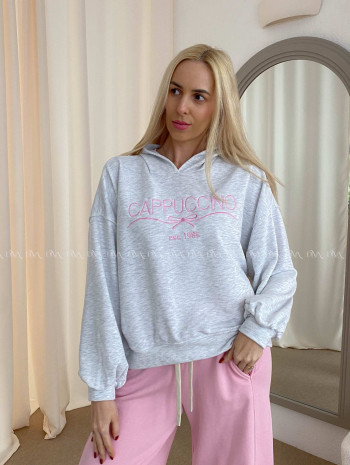 Bavlnená mikina cappuccino sivá AB 58