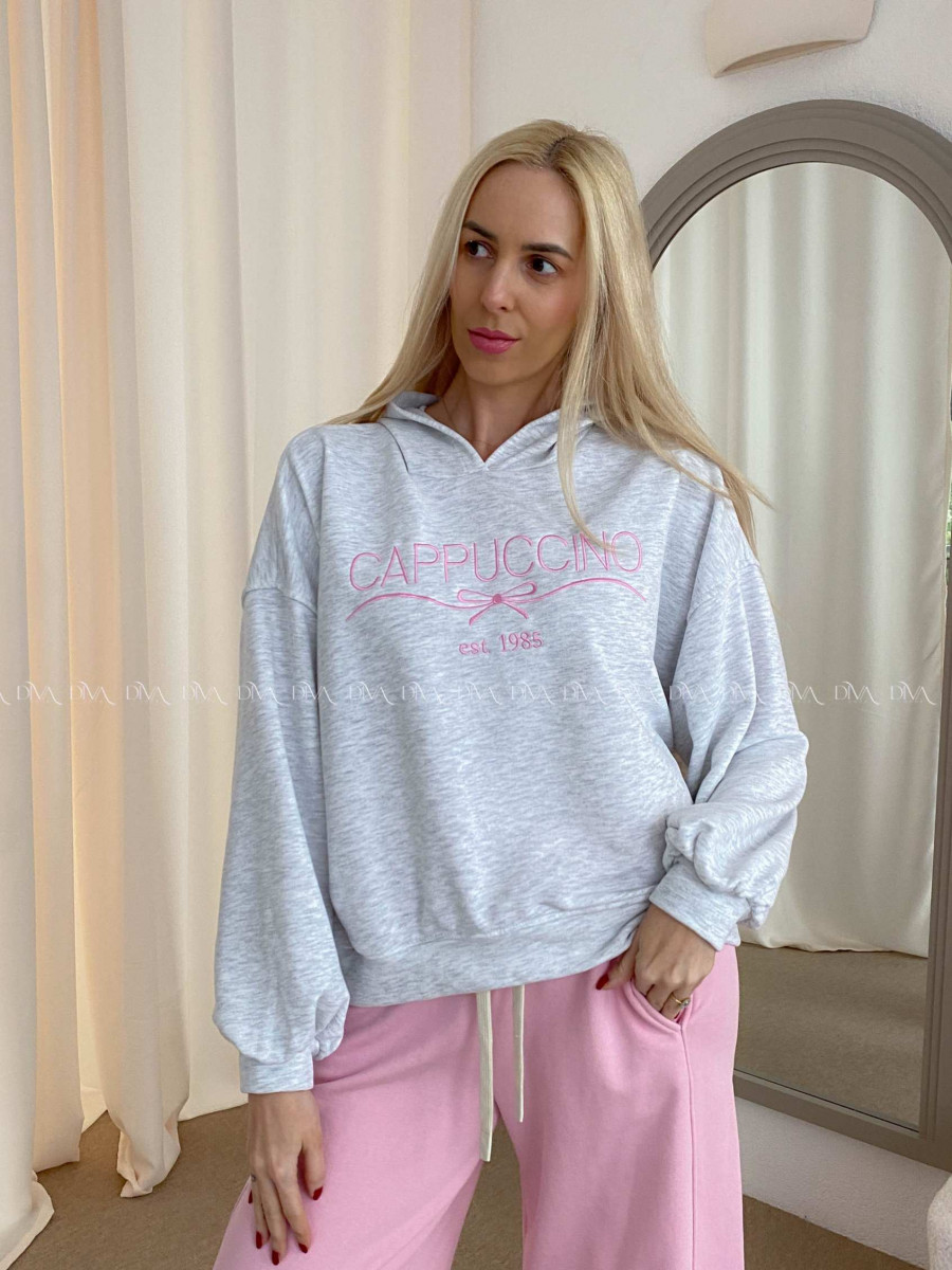 Bavlnená mikina cappuccino sivá AB 58