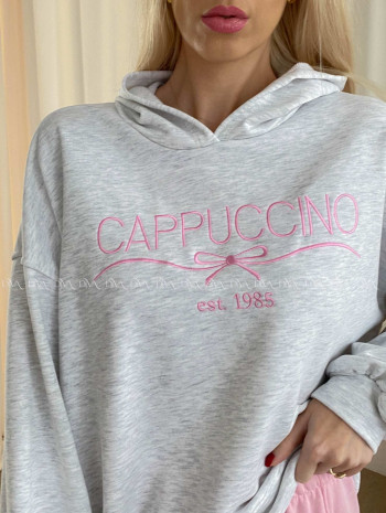 Bavlnená mikina cappuccino sivá AB 58