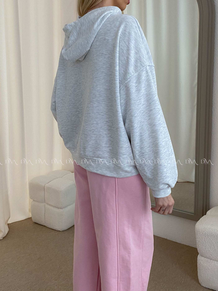 Bavlnená mikina cappuccino sivá AB 58