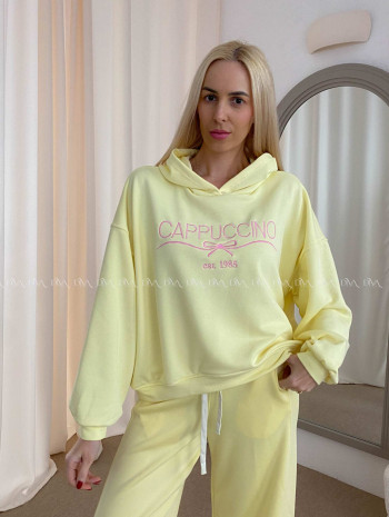 Bavlnená mikina cappuccino žltá AB 58