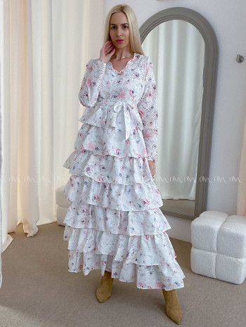 Dietované boho maxi šaty s kvetinkami AB 42