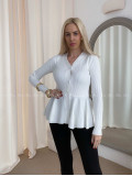 Peplum úpletový svetrík biely AB 54