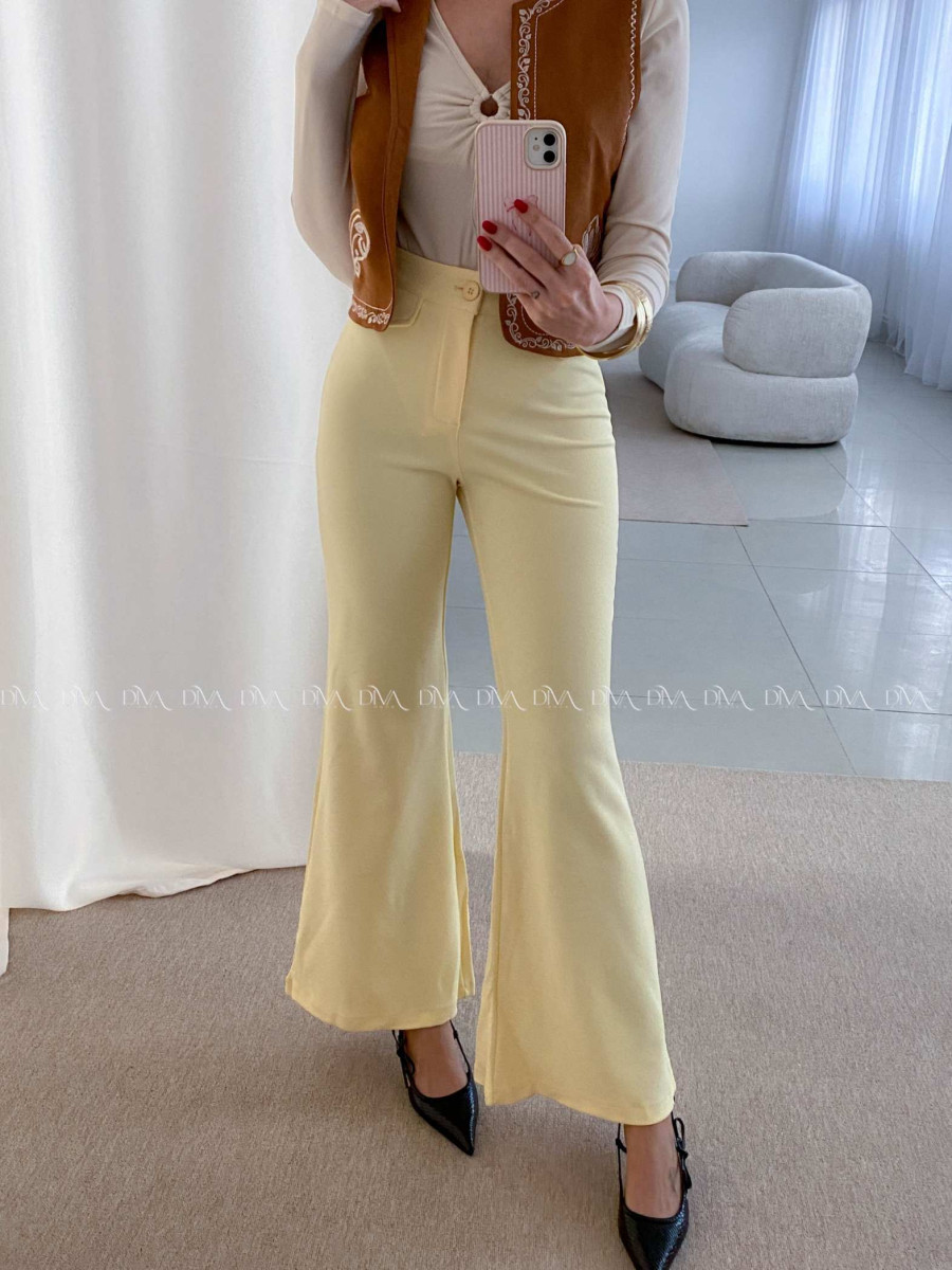 Zvonové nohavice žlté AB 48