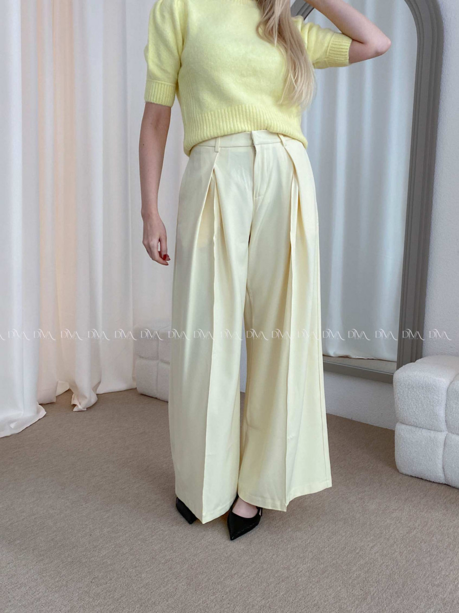 Široké baggy nohavice butter yellow AB 38