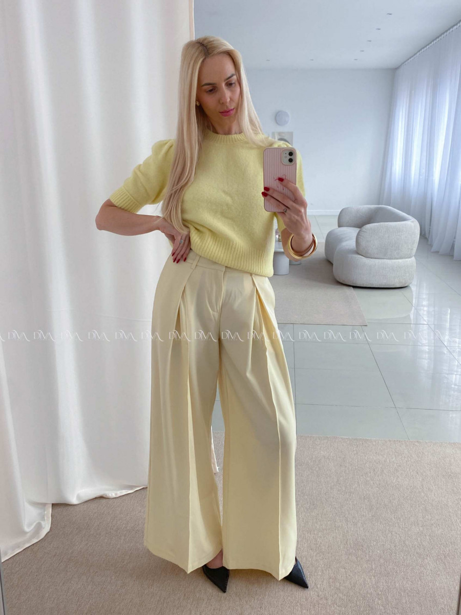 Široké baggy nohavice butter yellow AB 38