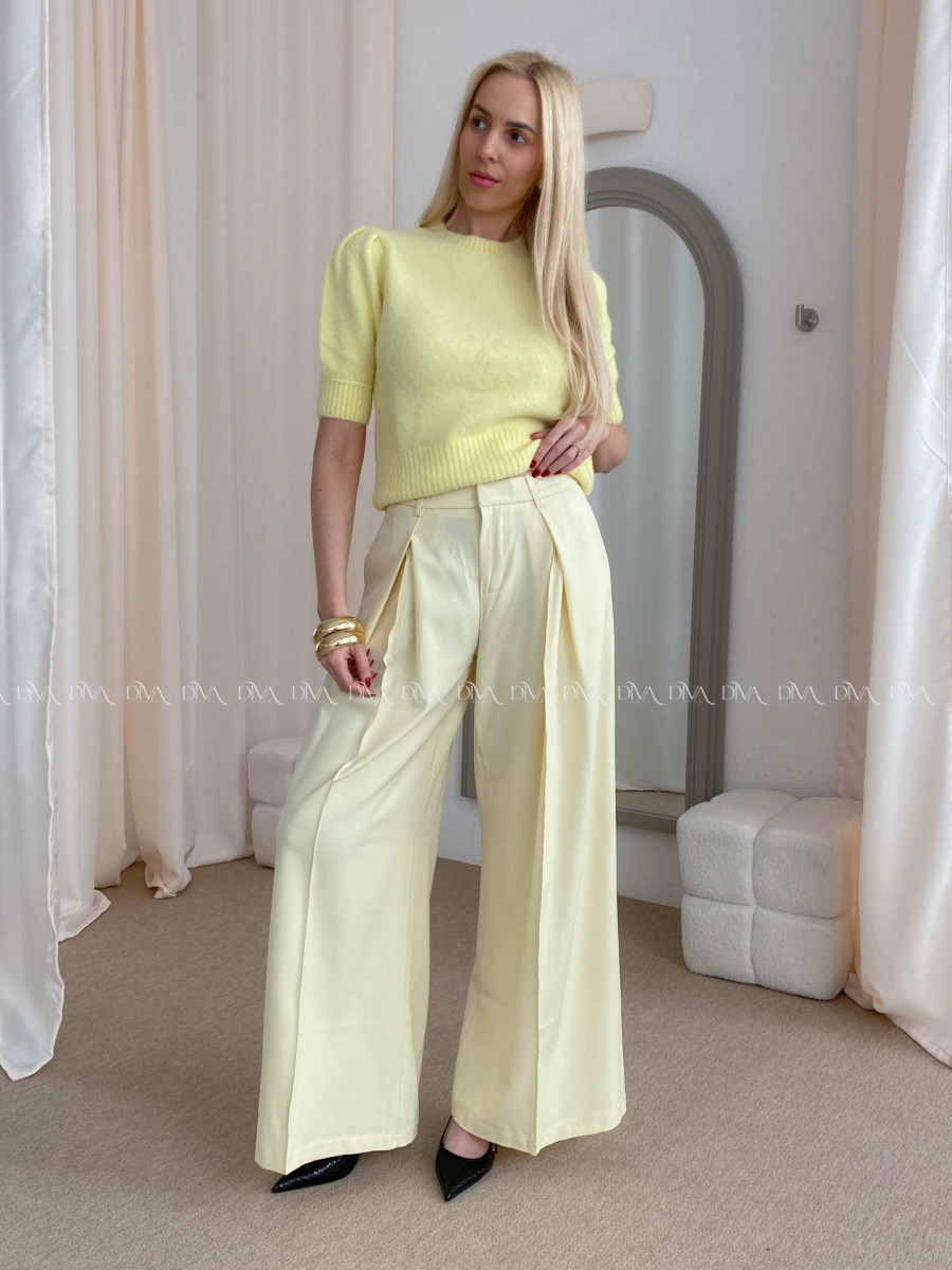 Široké baggy nohavice butter yellow AB 38