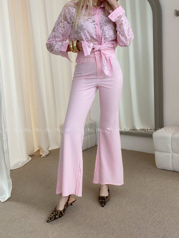 Zvonové nohavice ružové AB 48