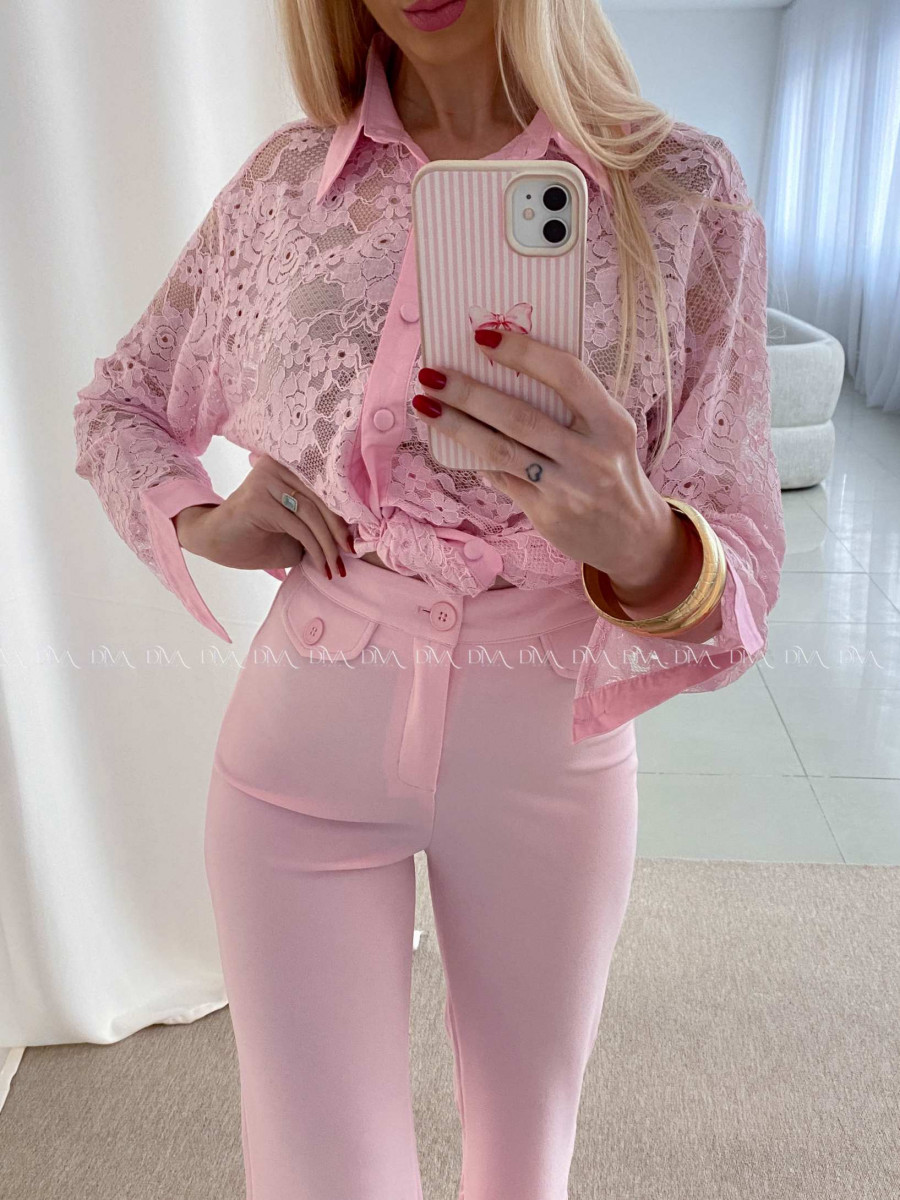 Zvonové nohavice ružové AB 48