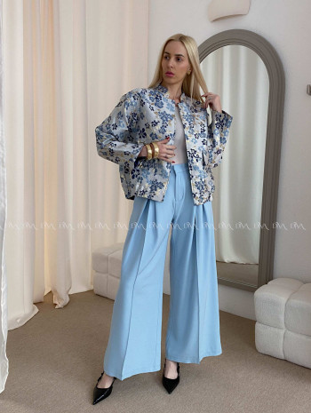 Široké baggy nohavice modré AB 38