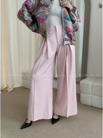 Široké baggy nohavice svetlo ružové AB 38