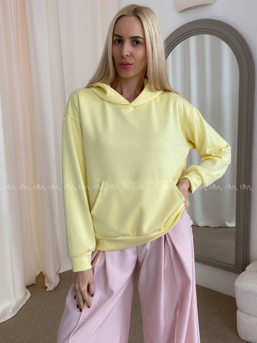 Oversize hladká mikina žltá AB 25