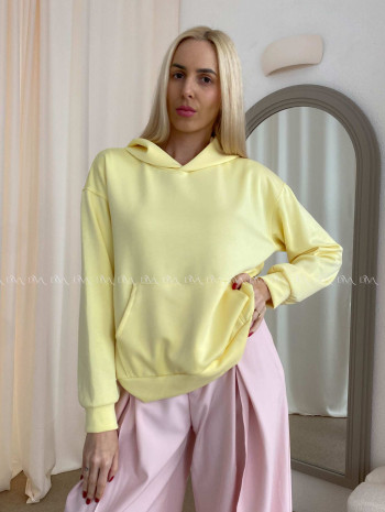 Oversize hladká mikina žltá AB 25