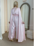 Saténový spoločenský overal baby pink AB 37