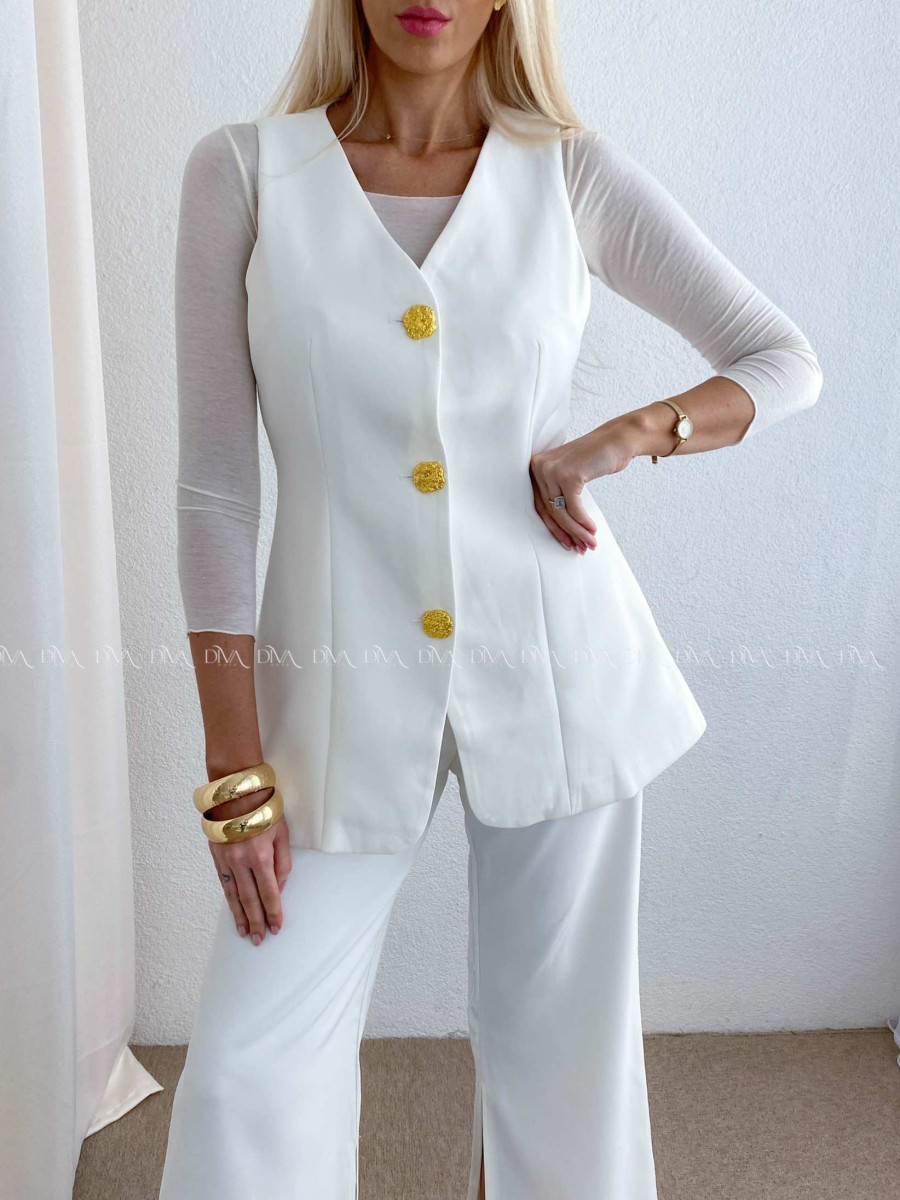 Elegantný komplet Selena biely AB 82