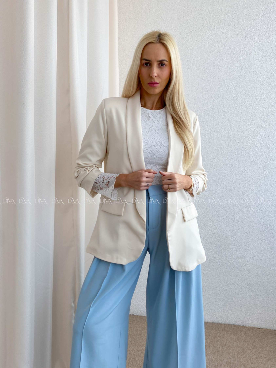 Sako s riasenými rukávmi béžové svetlé AB 65