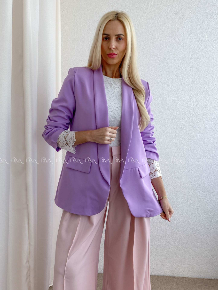 Sako s riasenými rukávmi fialové AB 65