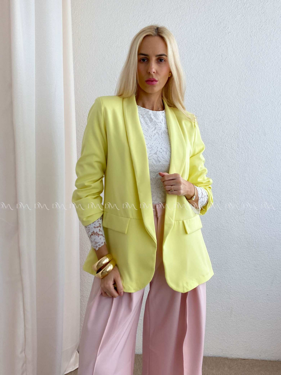 Sako s riasenými rukávmi žlté AB 65