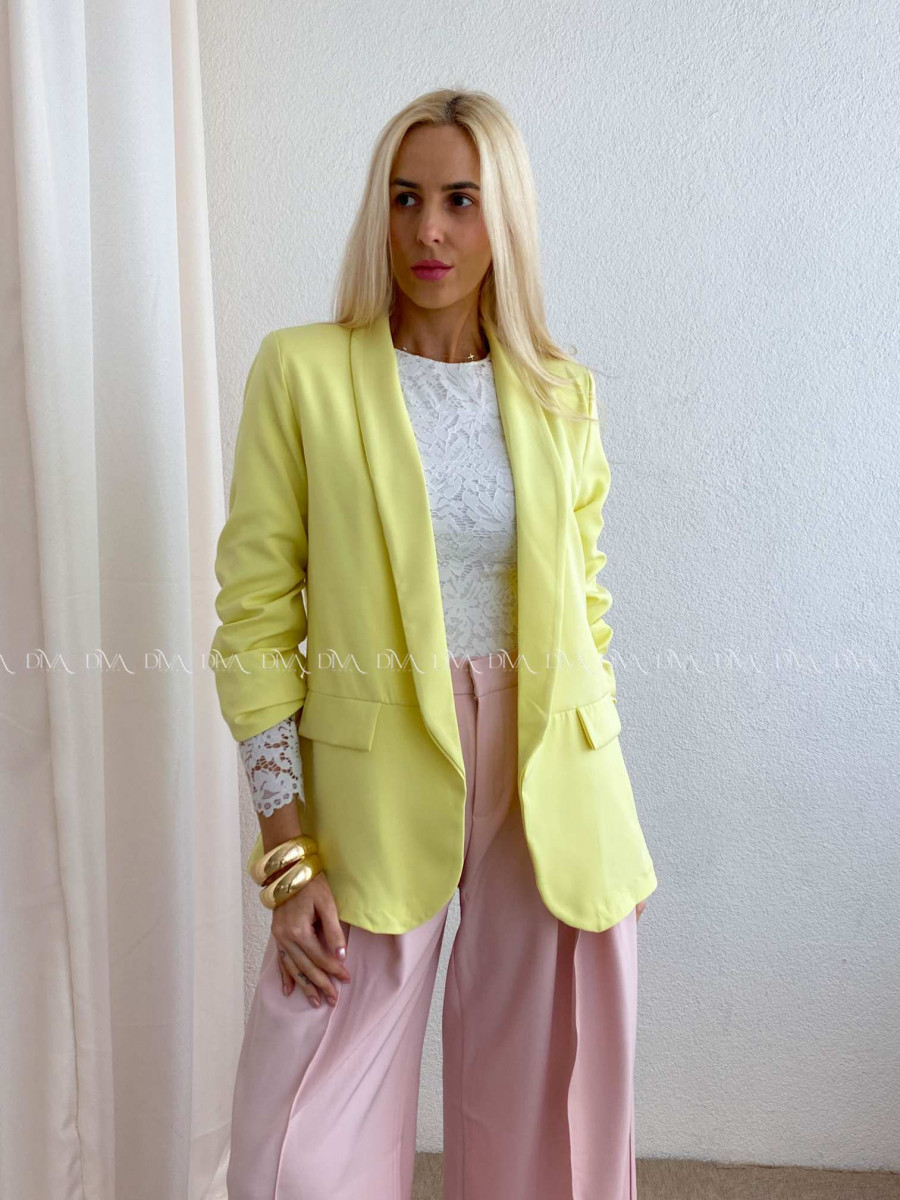Sako s riasenými rukávmi žlté AB 65
