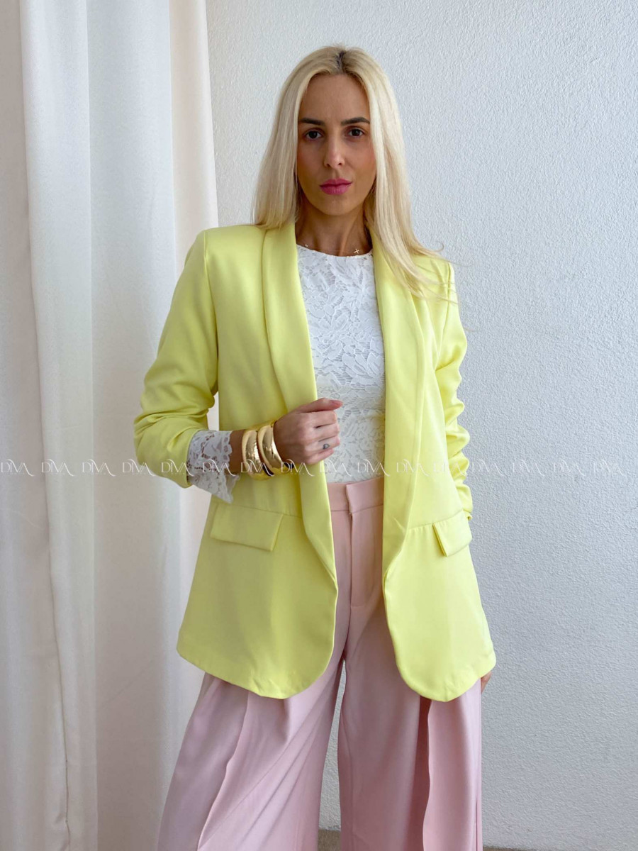Sako s riasenými rukávmi žlté AB 65
