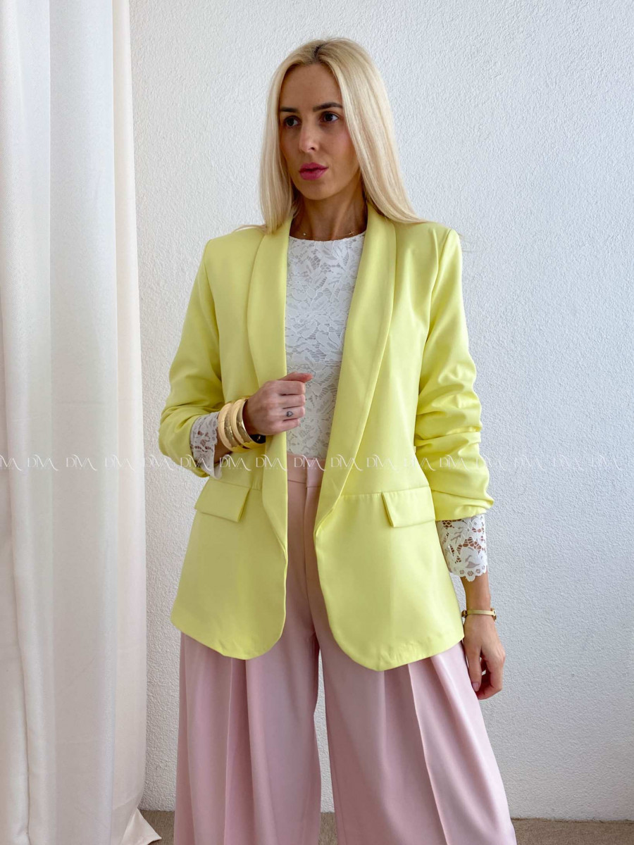 Sako s riasenými rukávmi žlté AB 65