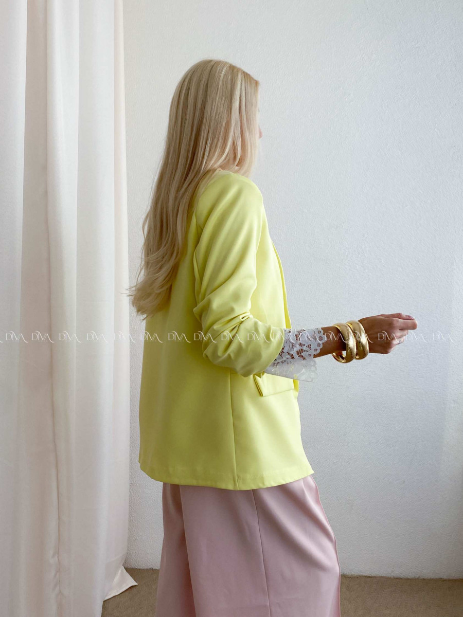 Sako s riasenými rukávmi žlté AB 65