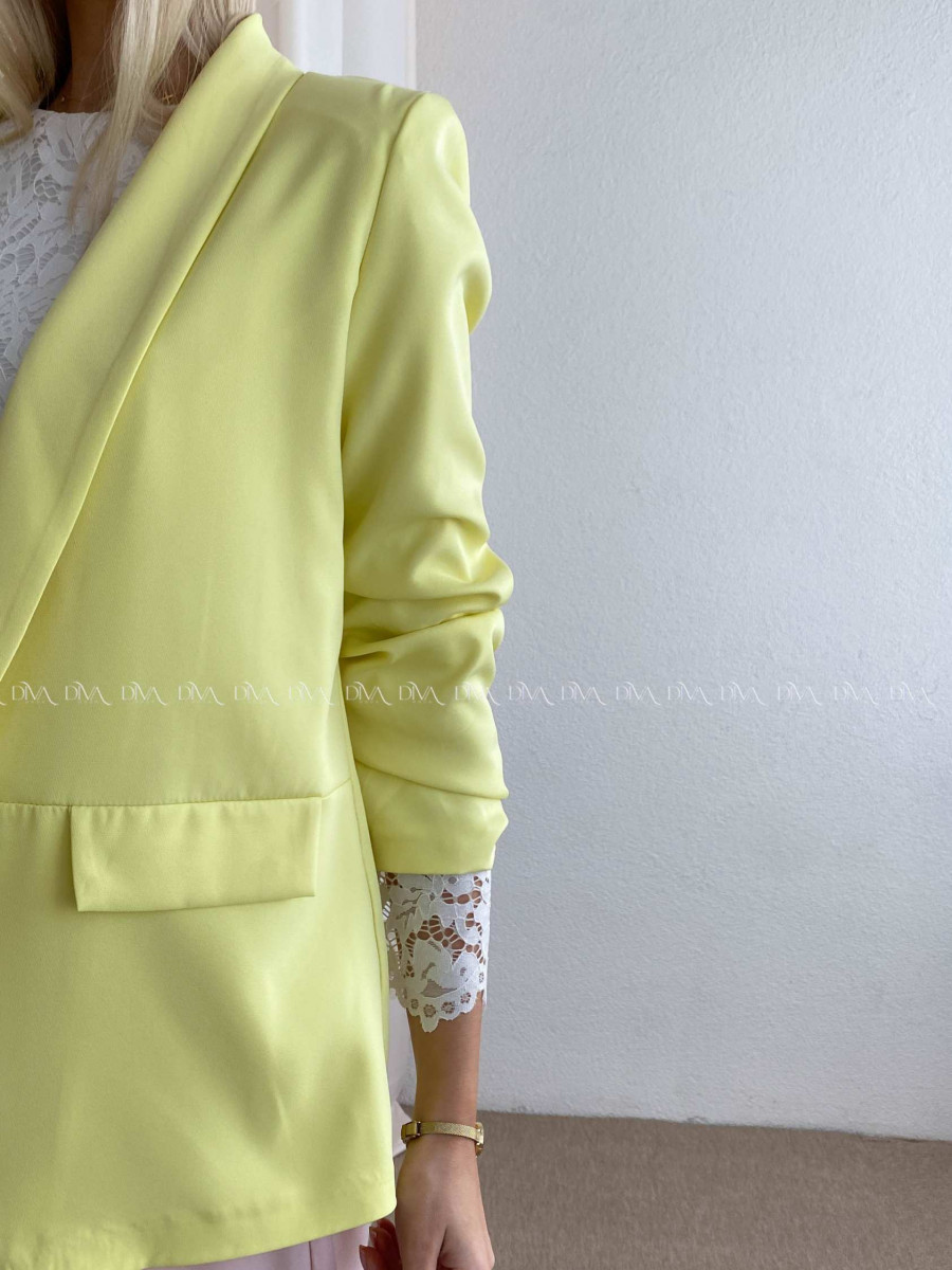 Sako s riasenými rukávmi žlté AB 65