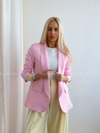 Sako s riasenými rukávmi baby pink AB 65