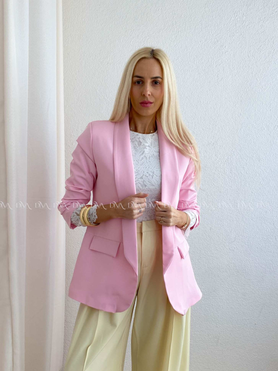 Sako s riasenými rukávmi baby pink AB 65